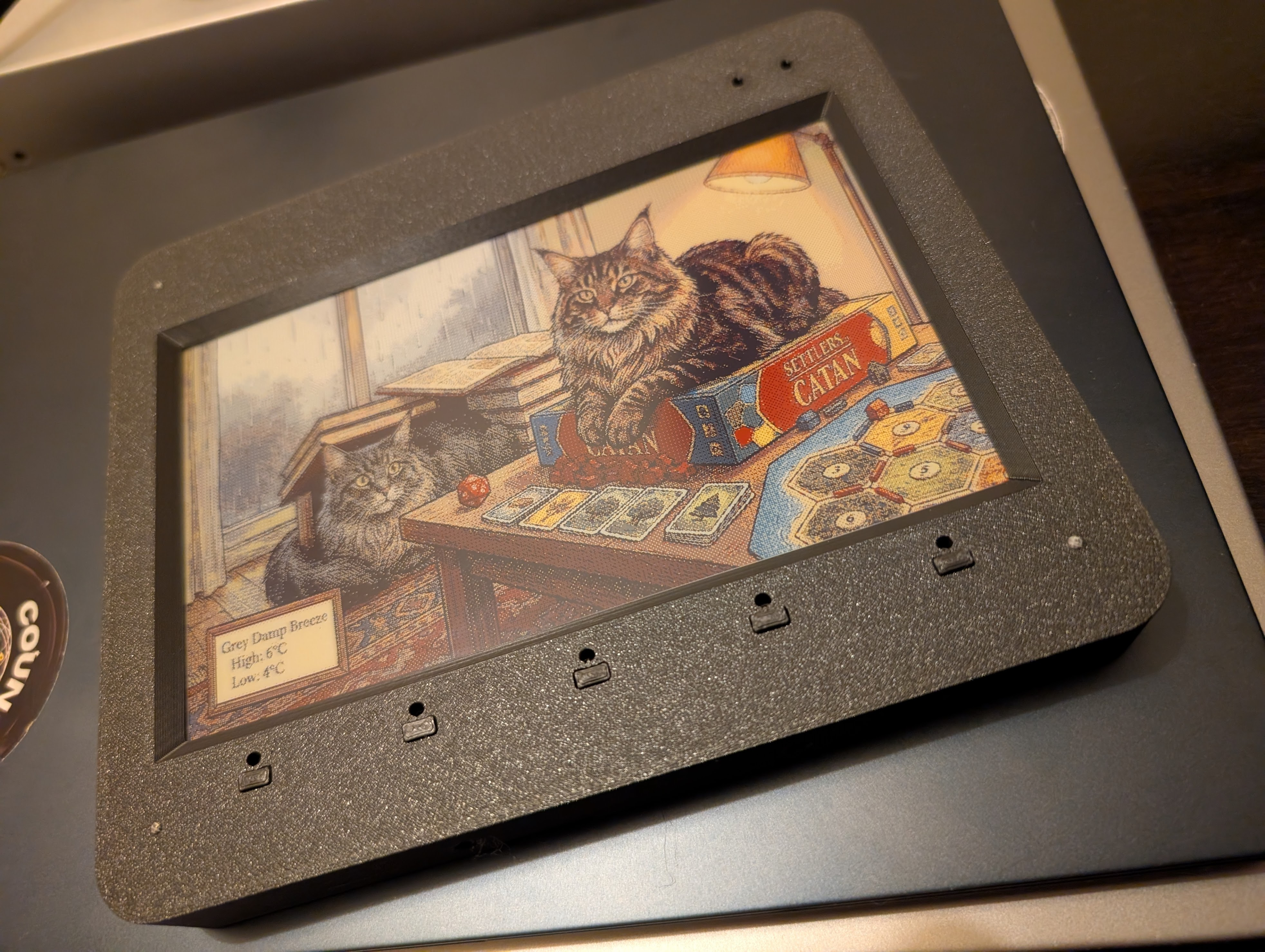 The Cat Screen showing a board games night scene